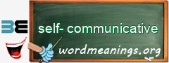 WordMeaning blackboard for self-communicative